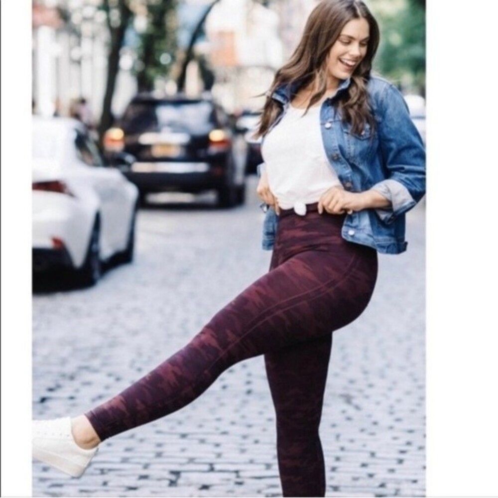 SPANX Burgundy Camouflage High-Waist Leggings